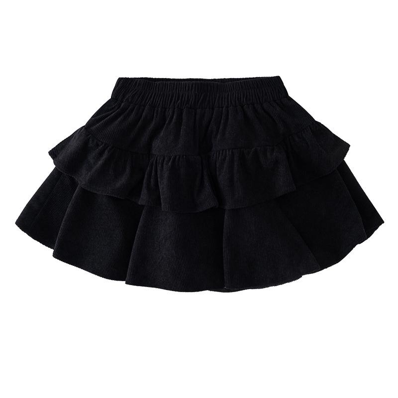 

Милая юбка-трапеция из вельвета с оборками для девочек — корейский стиль для осени и зимы 130 cm