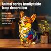 LED Stained Animal Lamp Ornament Resin Animal Tabletop Night Light Vintage Animal Night Light Fun Gift for Pet Lovers