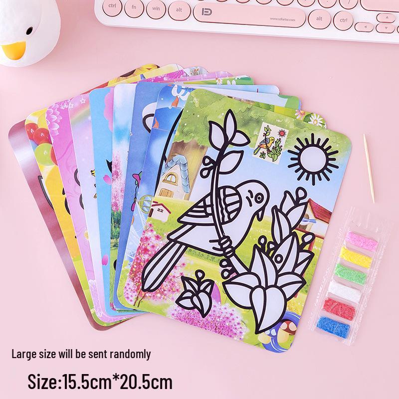 

Набор для рисования песком «Сделай сам» с мультяшными картинками для детей - Средний размер с шестью цветами