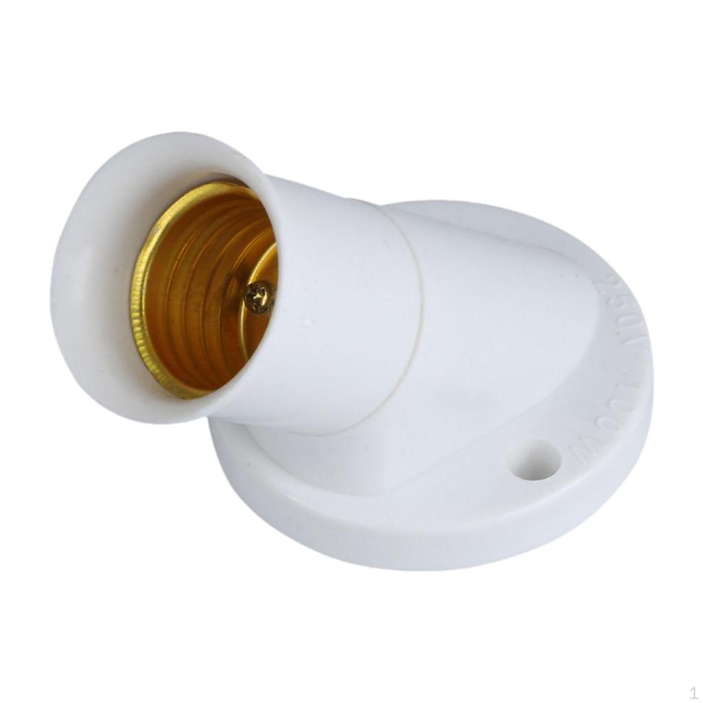 E27 Light Sockets White Replacement High Performance Professional Outlet 45 Degree Angled Sturdy for