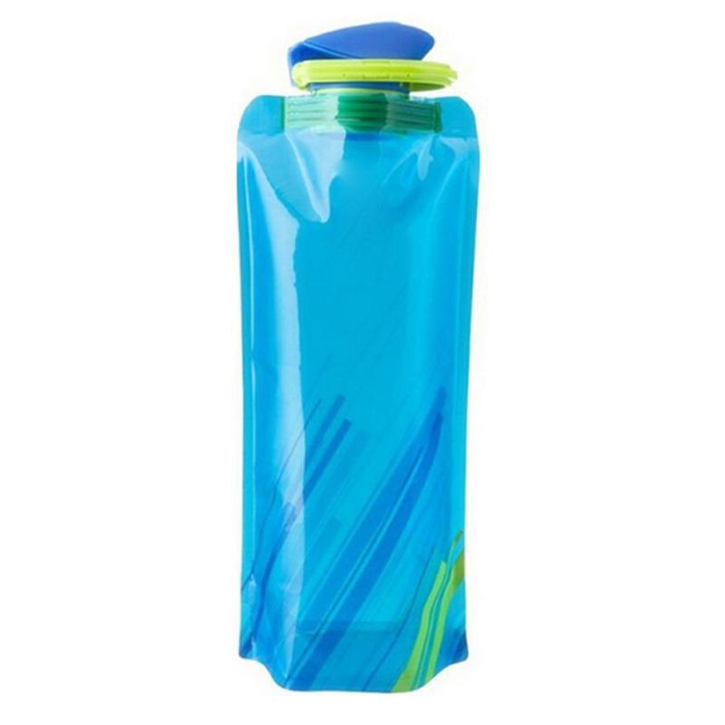700 ml Pěší turistika Kempování Opakovaně použitelný přenosný ultralehký outdoorový sport Drop Transport Vodní vaky Skládací měkký vak na vodu