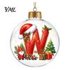 Festive Party Decor Accessories 26?Letter Acrylic Christmas Ball Ornament, 3D Crystal Style Alphabet Winter Holiday Supplies Hanging Pendant,