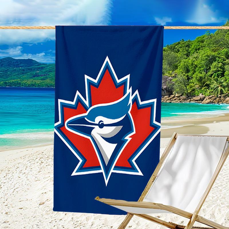 1pc Toronto Blue Jays Beach Towel, Beach and Seaside Swimming Pool Equipment, Fashion Pattern, Rectangular, Travel Essentials