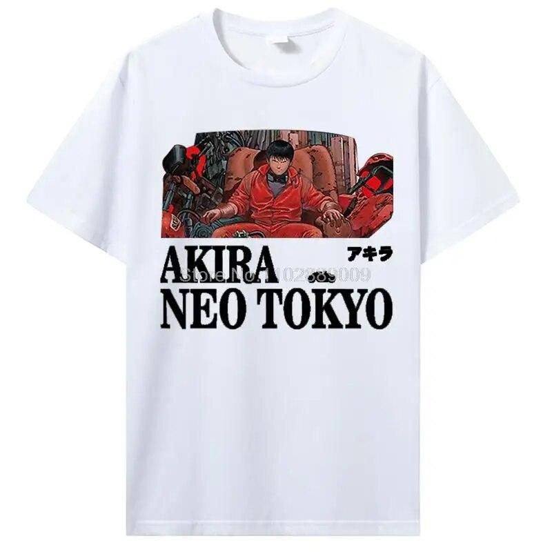 

Akira Аниме Графическая Футболка Унисекс Винтаж Манга Футболка Женская Унисекс Harajuku Модная Хлопковая Футболка Летняя Уличная Одежда Повседневные Футболки 3XL
