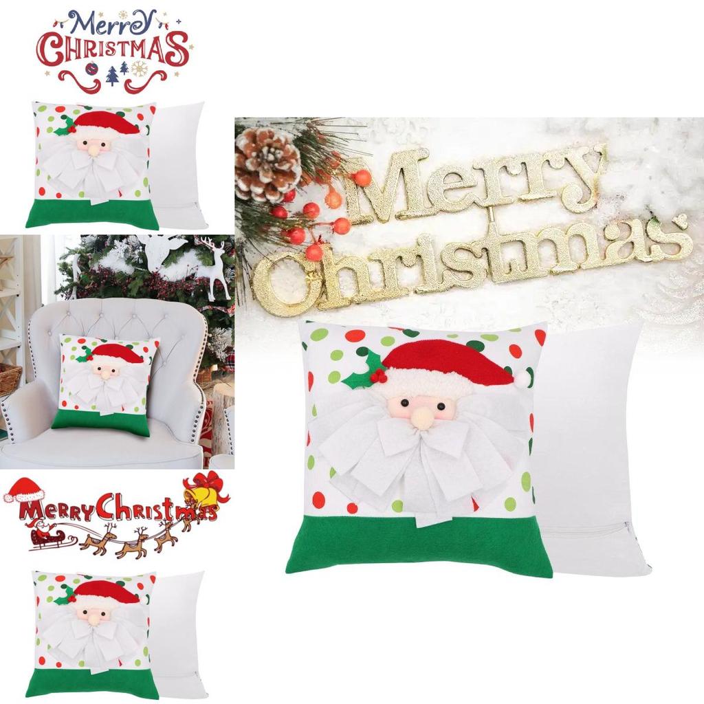 Festive Christmas Santa Claus Pillow Cover Cozy Decorative Cushion For Holidays