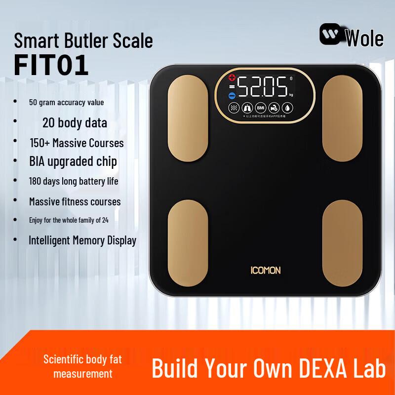 Smart Rechargeable Tempered Glass Body Fat Scale (CN version)