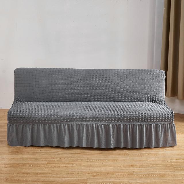 Seersucker Sofa Bed Cover Jacquard Solid Color Spandex Living Room Stretch All -Inclusive Sofa Cushion Cover Without Armrests
