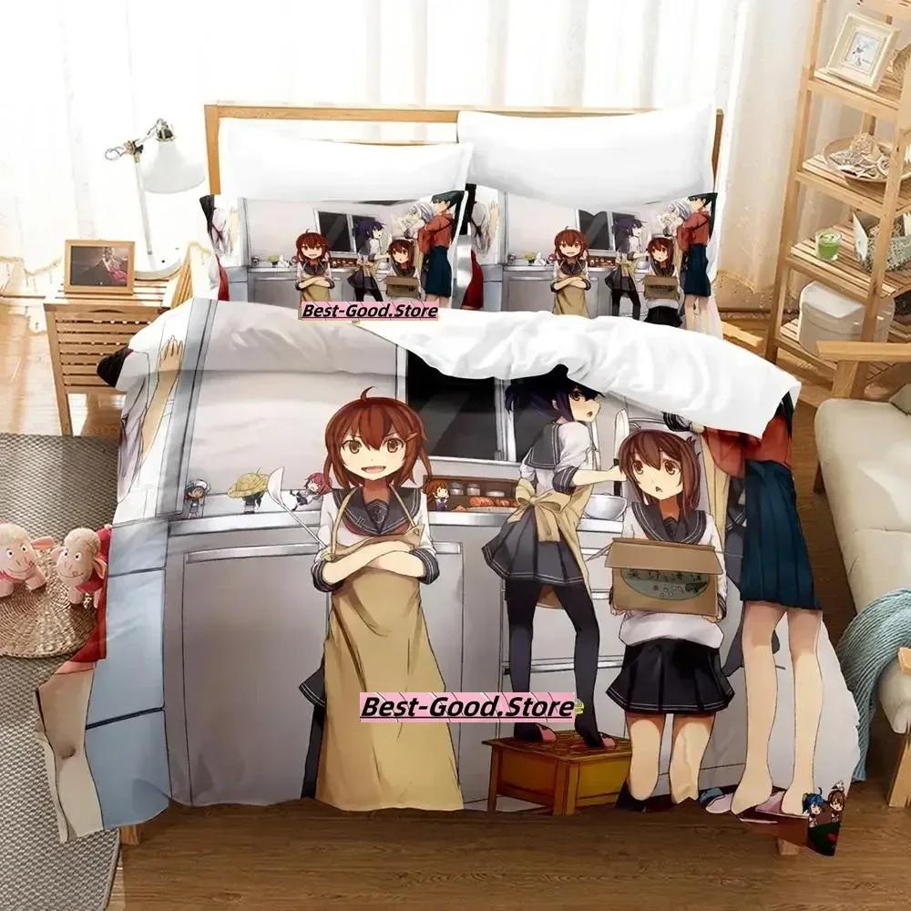 New Kantai Collection Bedding Set Duvet Cover Sheet Printed Bed Set Pillowcase Bed Full Queen King Size Comforter Bedroom