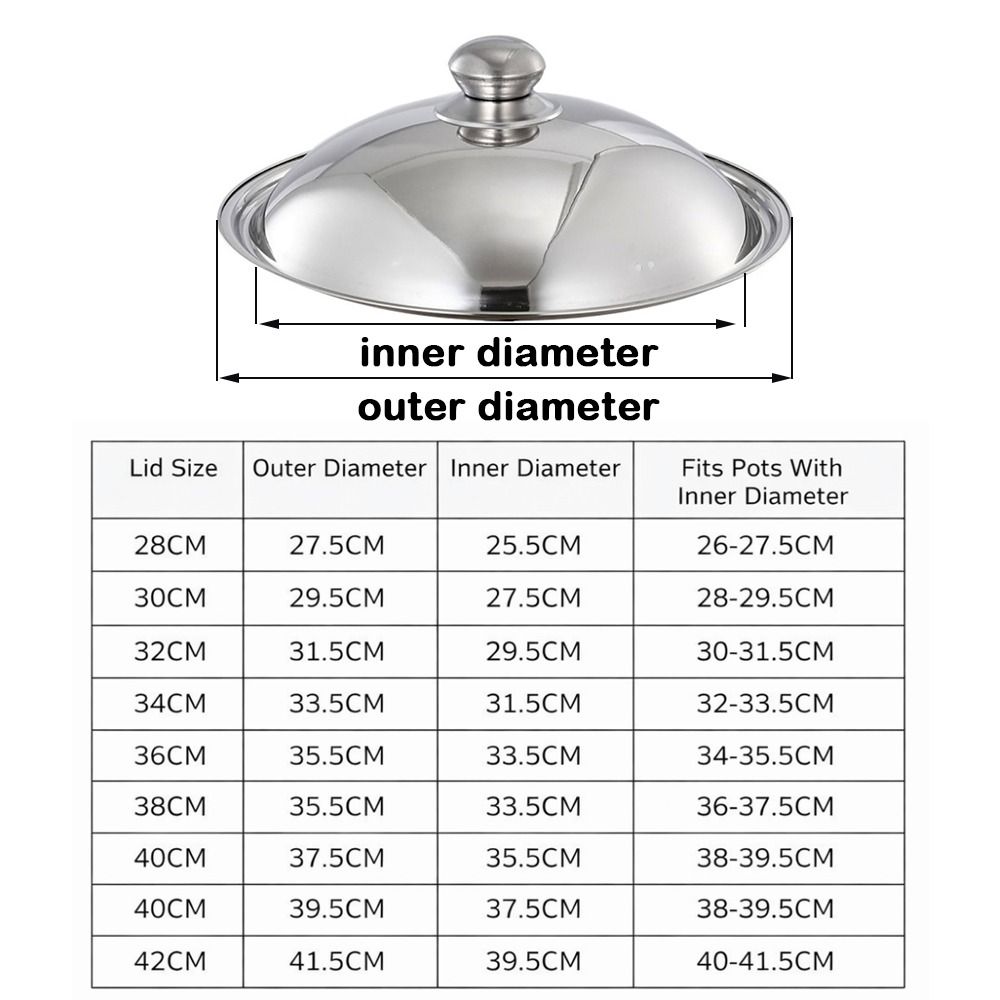 Universal Wok Pot Lid 28-42cm Kitchen Food Lid Durable Bowl Cover  Restaurant Kitchenware