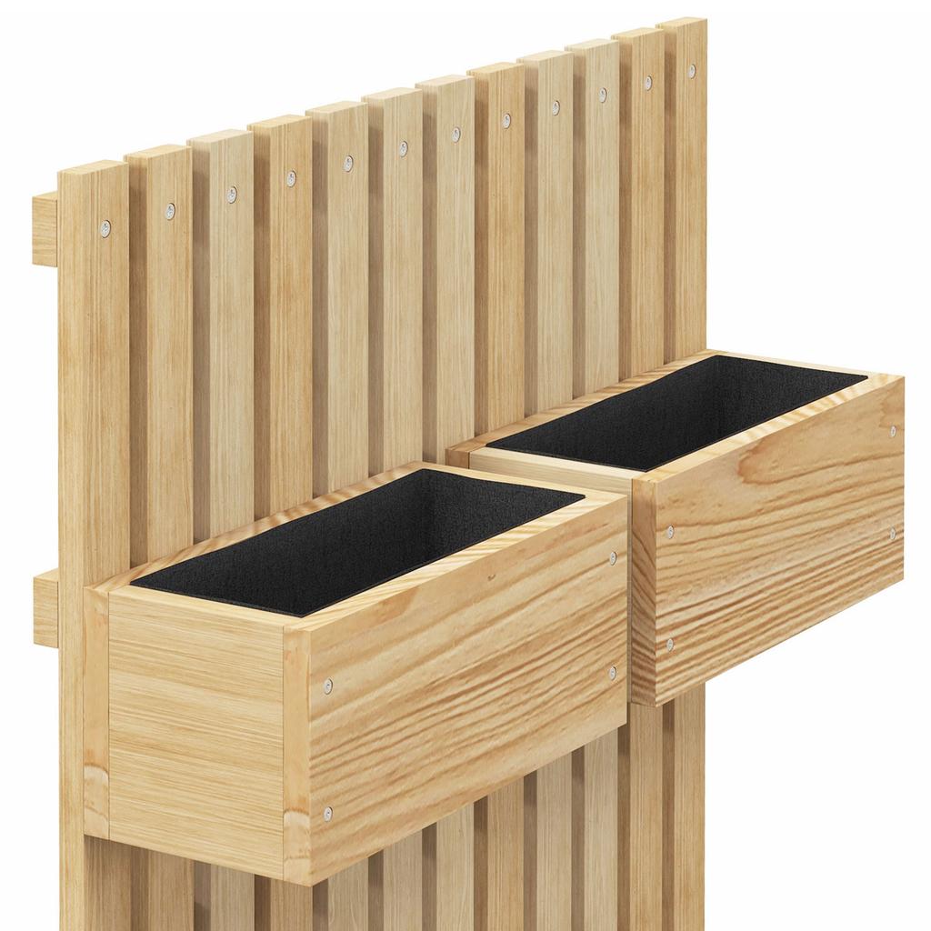 Wall-Mounted Planter Vegetable Garden with 5 Removable Solid Wood Boxes Trellis 60 X 16 X 100 Cm