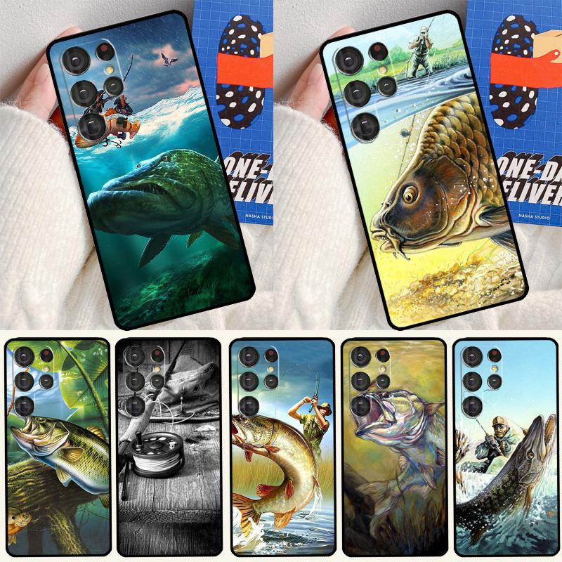 Fishing Painting Phone Case For Samsung Galaxy S25 Ultra S24 Ultra S9 S10 S20 S21 S22 Plus S23 S24 FE Cover