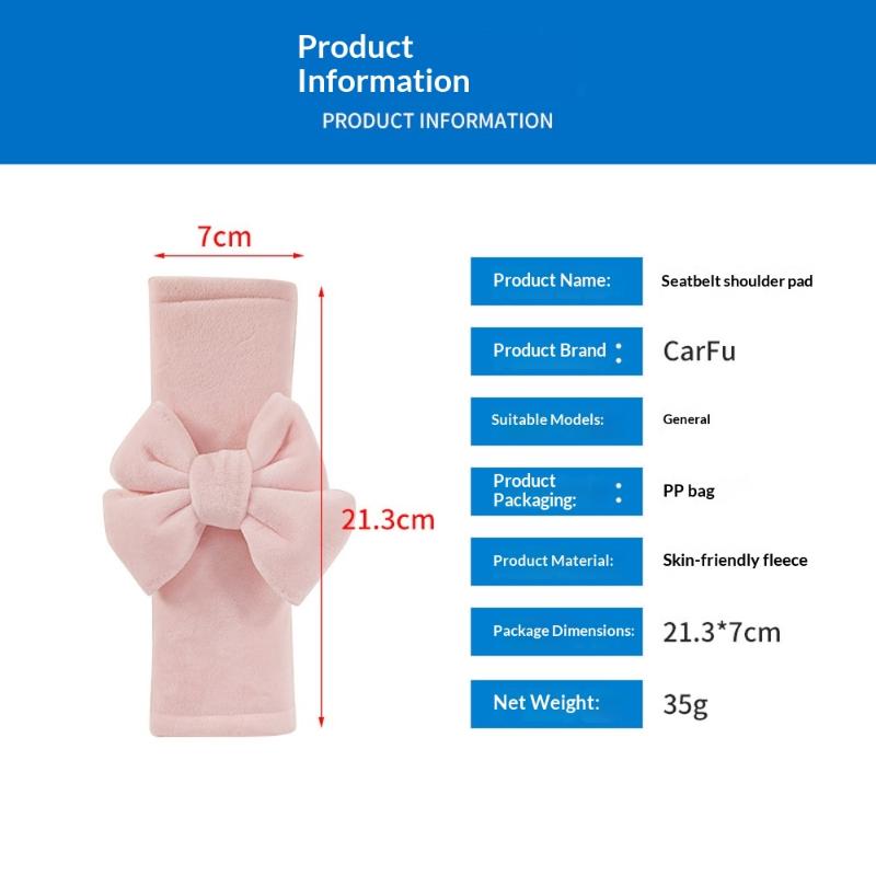 Universal Bowknot Car Seat Belt Shoulder Pad Ice Silk Safety Belt Cover Protective Interior Accessories For Women
