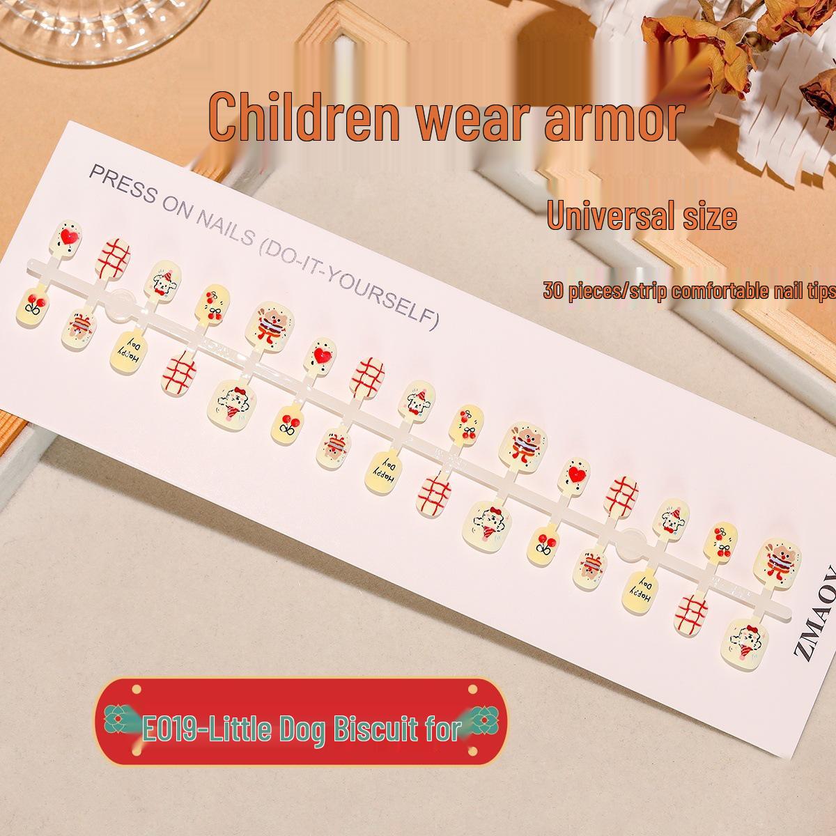 

E019 Children s Puppy Biscuit Nail Art Stickers - 30-Piece Cartoon Fashion Style, One Size Wearable Pack
