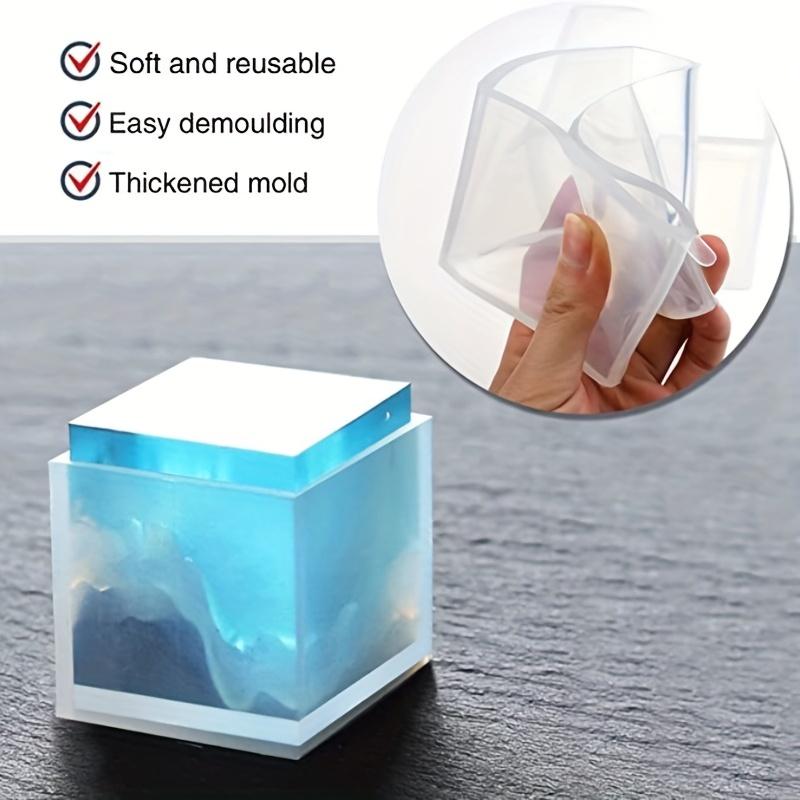 5pcs Large Deep Square Resin Mold Silicone, Epoxy Resin Pouring Mold DIY Box Resin Silicone Set Mold, Transparent Cube Silicone Mold For Resin Casting