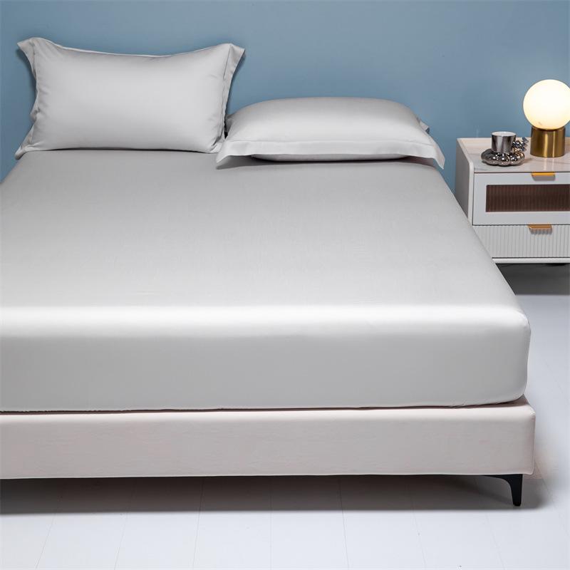 Four Seasons Tencel Fitted Sheet: Breathable, Cooling Nude Mattress Protector for Single/Double Beds.
