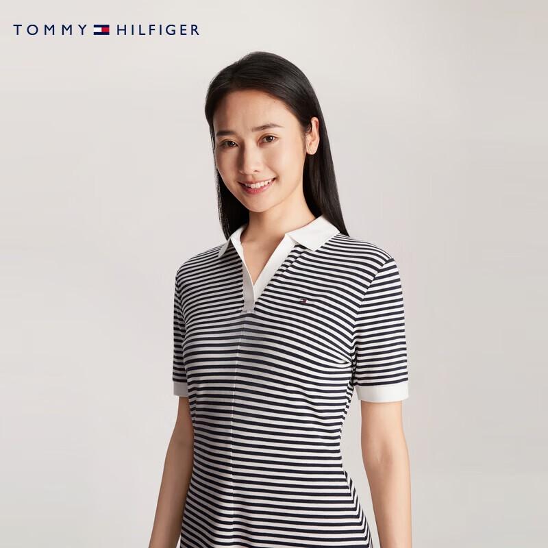 Tommy Hilfiger Women's Lyocell Blend V-Neck Knit Polo Dress