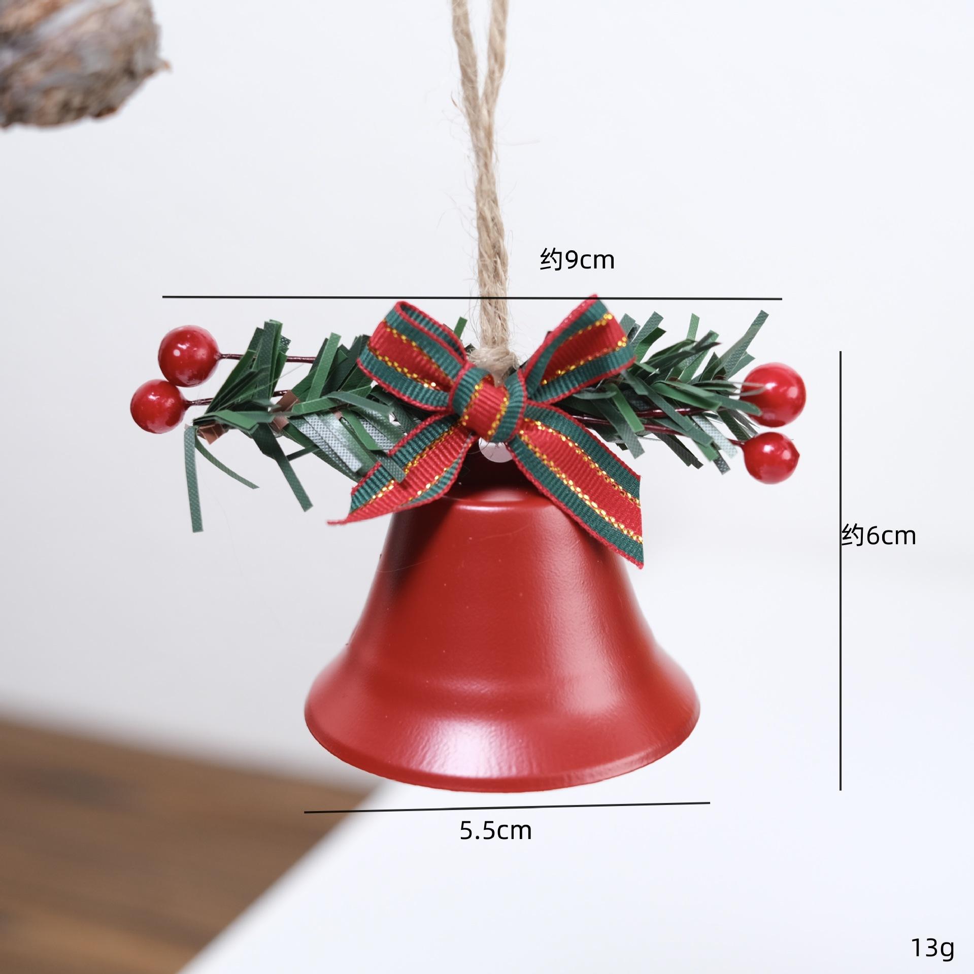 Christmas Bell Red White Green Metal Jingle Bells Christmas Tree Hanging Pendant Ornament New Year Party Decoration for Home