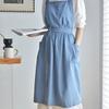 Vintage Denim Schürze Baumwoll-Canvas Latzschürze Fleckenabweisende Schürze Küche Kochen Backen