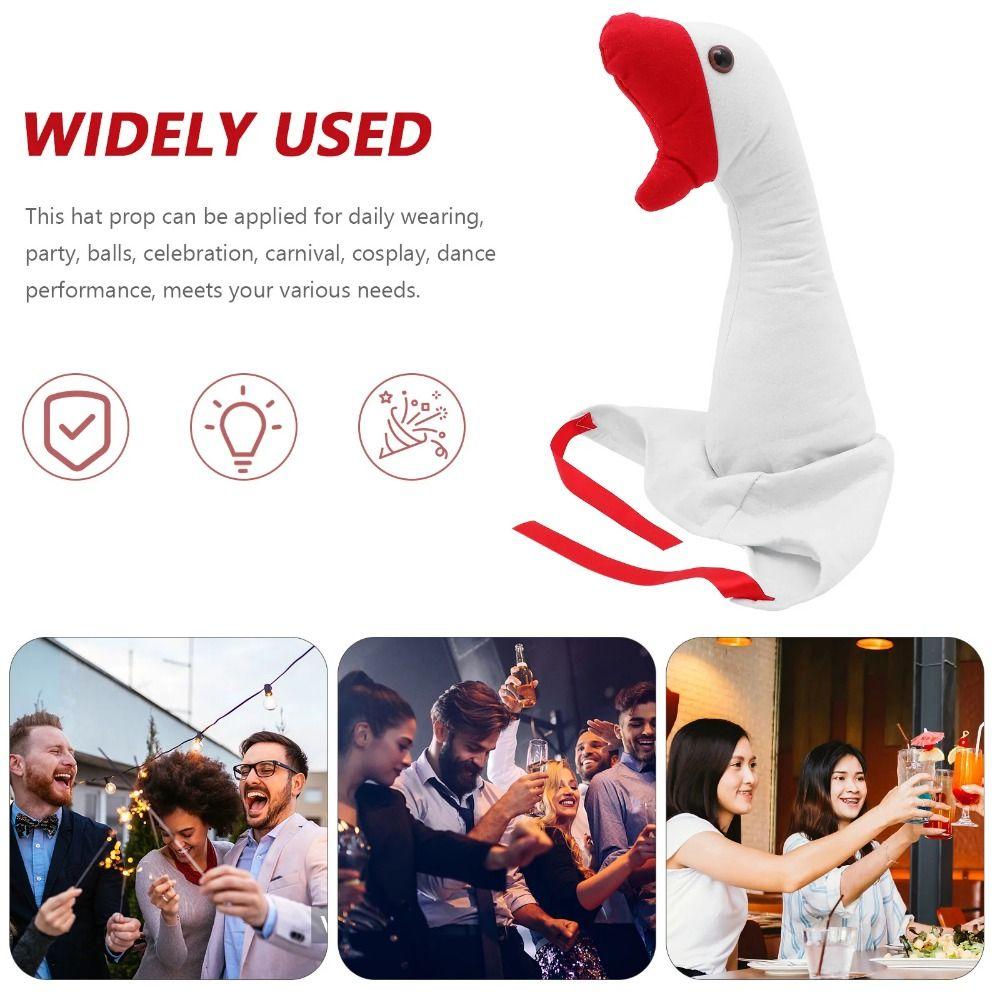 Creative Big Goose Headgear Plush Cartoon Goose Hat Halloween Party Hat Party Headdress Decoration