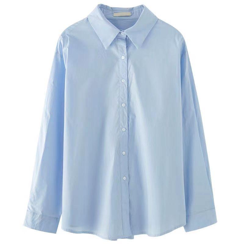 

Блузка в стиле колледжа, бандажное платье, жилет, комплект из двух предметов, женская новинка 2025, весенне-осенняя студенческая одежда, вязаный свитер-жилет [Single piece] blue shirt M