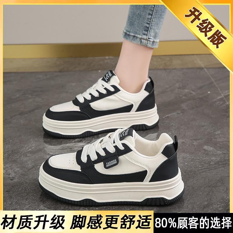 Popular little white shoes women's spring and autumn 2025 new shoes versatile thick baseplate shoes casual shoes muffin sports shoes