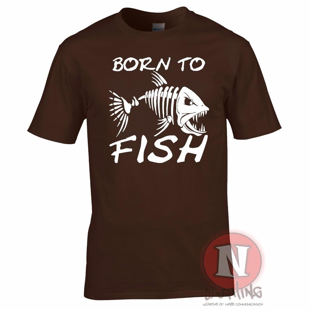Born To Fish TShirt Angling Carp Fly Sea Fishing Rod For Birthdays Fathers Day