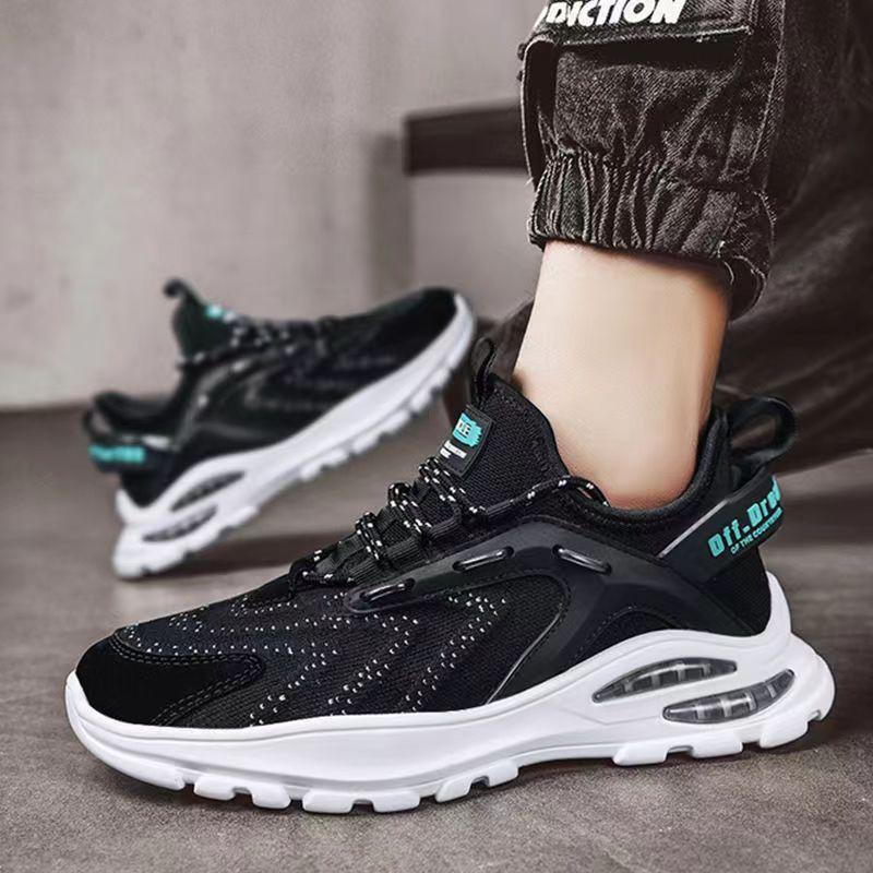 Casual Sports Shoes Fly-woven Mesh Breathable Lace-up Large Size Shoes