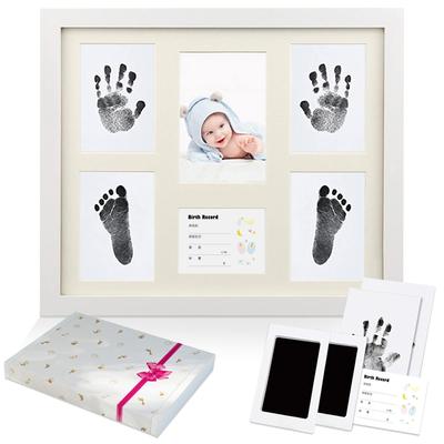 Petit Soreil Baby Photo Supervised by a with Handprint and Footprint Baby Name and Japanese Perfect for Baby Shower Frame, Midwife, Prints, Card,