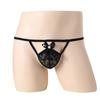 Bow Hollow Front Lace Sissy Pouch Panties Men See Through Lingerie Low Rise T-Back Thong G-String Gay Crossdressing Bikini Brief