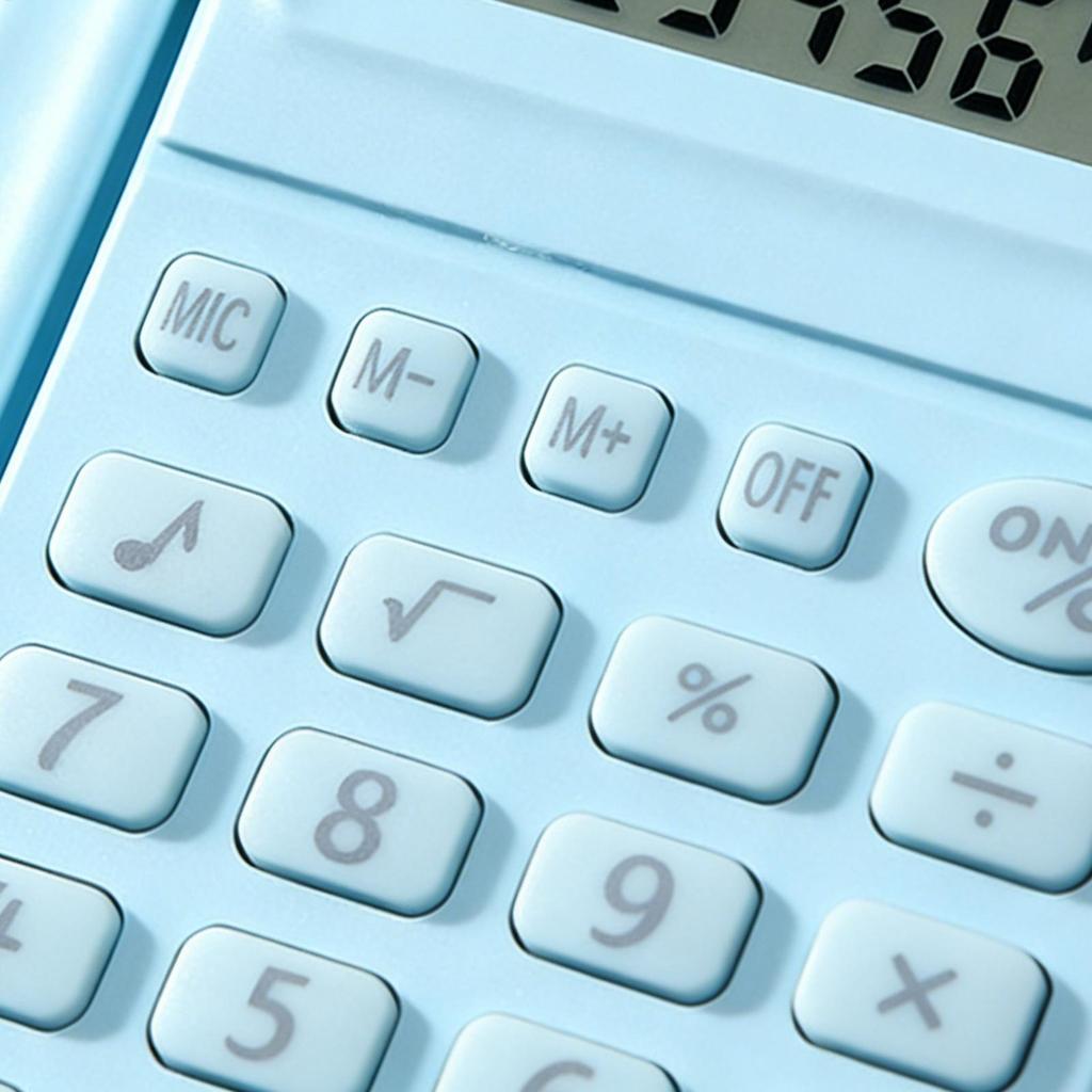 Mini Calculator with Protective Lid Portable Calculation Device for Students Accountants Engineers, Office Business Tool
