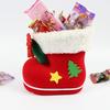 3 Sizes Christmas Candy Boots Santa Claus Flocking Boots Stockings Decorative Candy Gift Box Home Decoration Supplies
