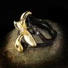 Elegant Exaggerated Big Flower Black Gold Wedding Band Rings for Women Noble  Sterling Silver Bohemia Cocktail Rings Jewelry
