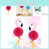 Charming Pink And Blue Flamingo Honeycomb Decorations For Festive Party Arrangements