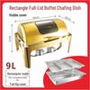 Gold-Plated Stainless Steel Chafing Dish with Glass Lid