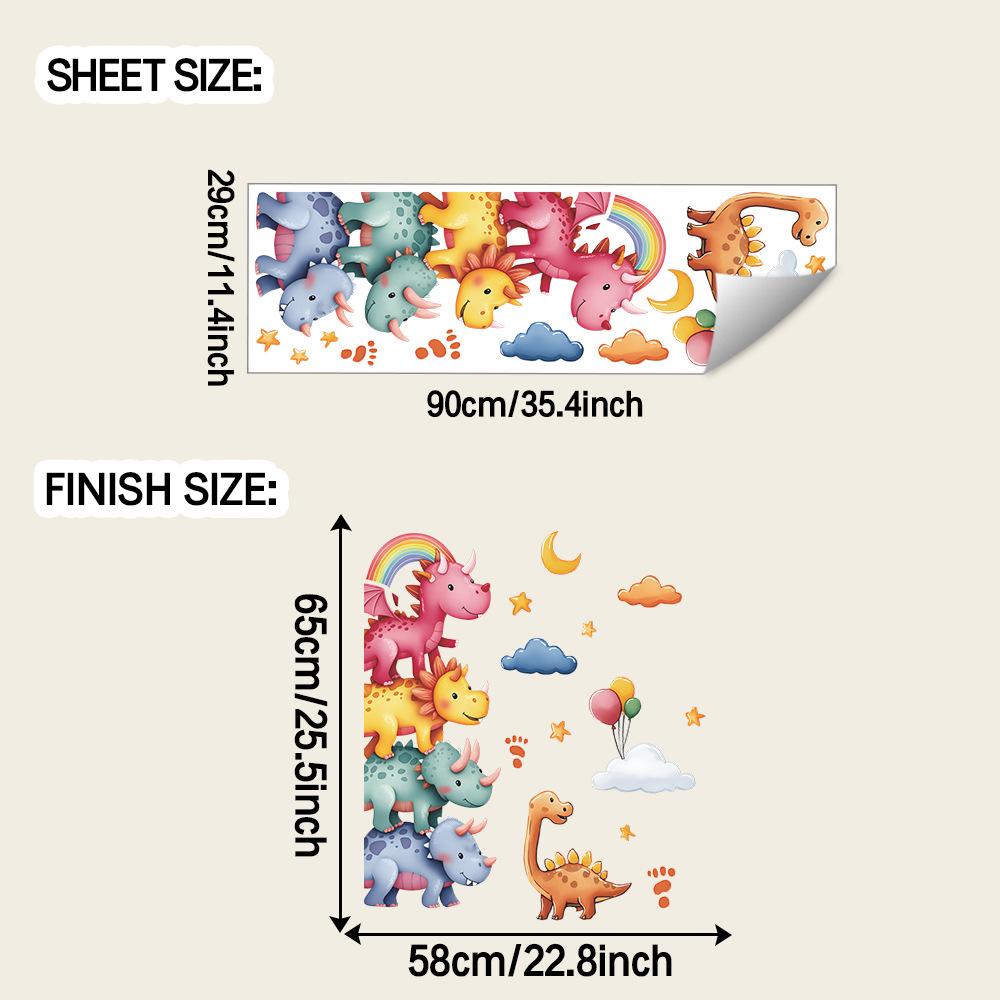 

Мультяшный динозавр и звезда луна облако наклейки для украшения спальни игровой комнаты