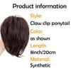 Grampo de Garra Coque Pães de Cabelo Peça de Cabelo Extensão de Rabo de Cavalo Curto Peça de Cabelo Sintético Fofo Liso para Mulheres