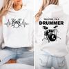 Autumn Fleece Hoodie Drum Heartbeat Print Hooded Drummer Fashion Sweatshirt Long Sleeve Top Drumming Music Musician Band Hoodies