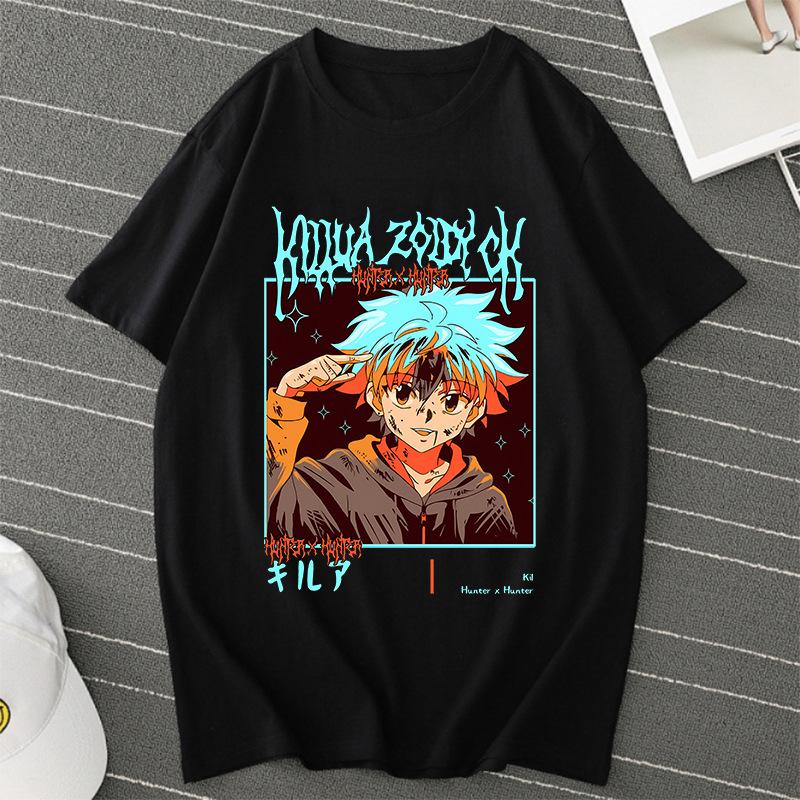 Cross-border Anime Summer New Pure Cotton Full-time Hunter Two-dimensional Animation Printed Men's Loose Casual T-shirt Men's
