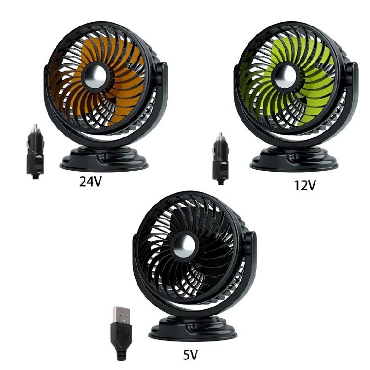 Universal USB 5V 12V 24V 360 Degree Rotation USB Car Fan Large Wind USB Car Fan