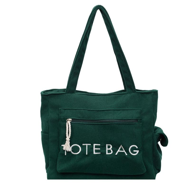 

Bags Women s new shoulder bags Fashion large-capacity handbags Corduroy tote bags зелёный