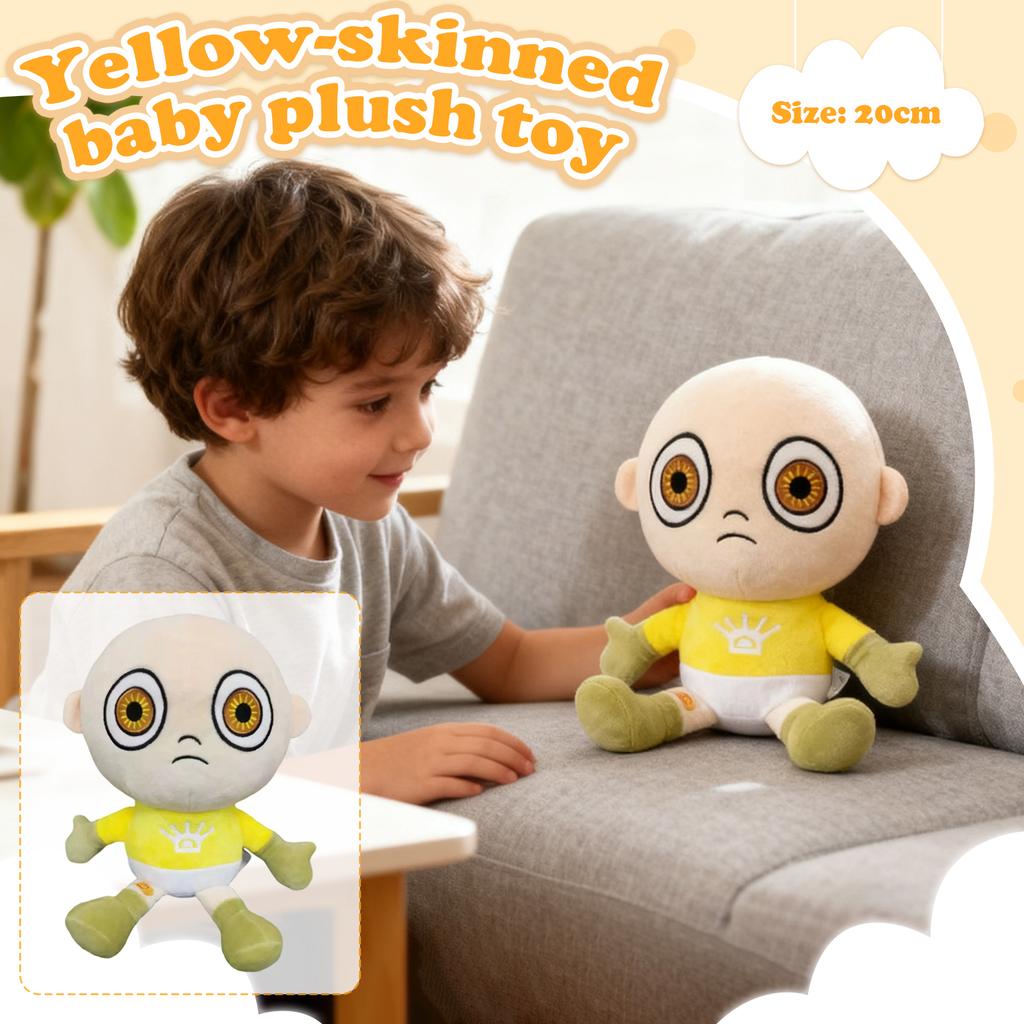 Cute Big-Eyed Alien Plush Toy - Yellow Baby Plush Toy With PP Cotton, Standing ,Sitting, Game Merchandise, Commemorative Gift For Friends And Kids