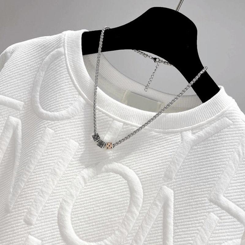 Spring and Autumn Mid-length Sweatshirts Men's Crewnecks Capless Underwear Tops Thin Loose Long-sleeved Tops and Undershirts