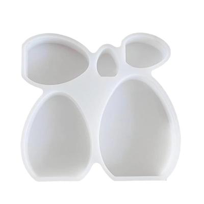 Cartoon Easter Eggs Silicone Mold Large Blank Elegant Concrete Plaster Mold Handmade Eggs Shape Candle Molds Home Table Decor