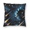 Meteor Shower Starry Sky Cartoon Square Pillowcase Pillow Cover Cushion Zip Decorative Comfort Throw Pillow for Home Living Room