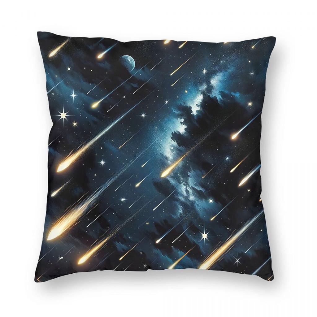 Meteor Shower Starry Sky Cartoon Square Pillowcase Pillow Cover Cushion Zip Decorative Comfort Throw Pillow for Home Living Room