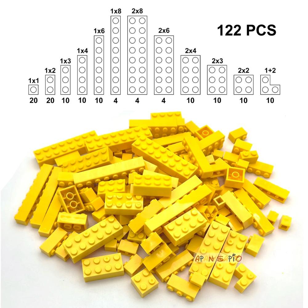 122 bucăți figuri groase cărămizi 12 dimensiuni blocuri de construcție DIY educaționale dimensiuni creative compatibile cu 3001 jucării din plastic pentru copii