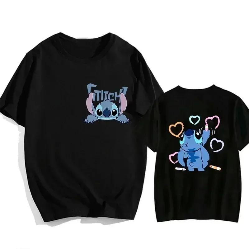 Hip Hop Shirt EU Size Unisex Disney Lilo Stitch Cartoon T Shirt Stitch Cute Manga T-shirt Y2k Graphic Tshirt Top Tees Clothes