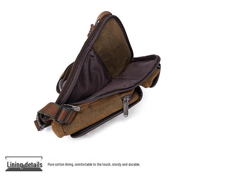Riñonera de Lona Impermeable para Hombre para Exteriores, Cruzada Resistente al Desgaste para Viajes