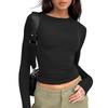 2025 Autumn Women's Slim Solid Color Base Layer Top - Fashionable Soft Tight-fitting T-shirt