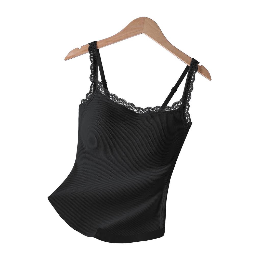 Women's Warm Camisole Tank with Chest Pad & Beautiful Back Bra – Comfortable Integrated Base Layer